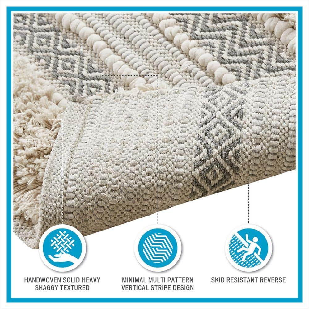 INK+IVY Asher Cotton Blend Bath Rug with Non-Slip Backing