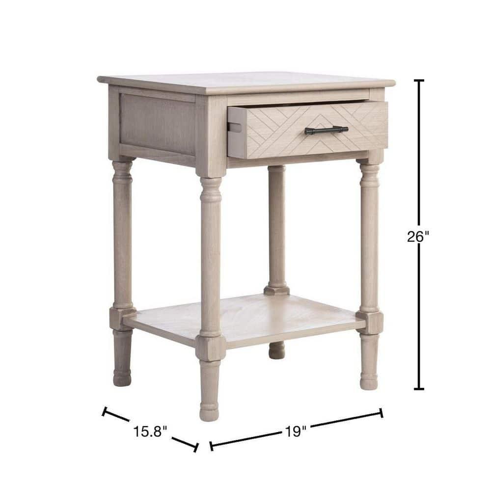 Peyton 1 Drawer Accent Table - Greige - Safavieh