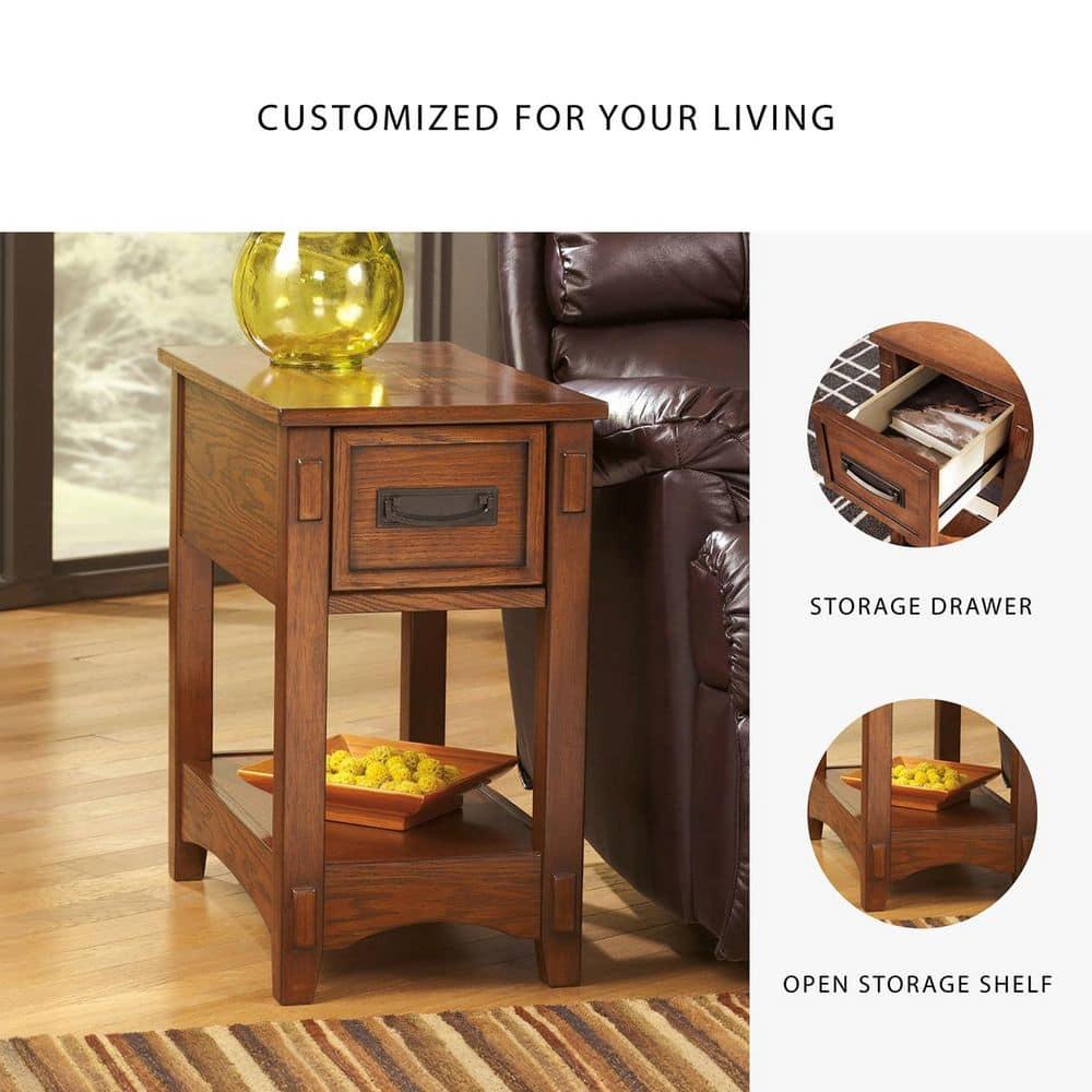 Signature Design by Ashley Contemporary Breegin Chairside End Table Brown