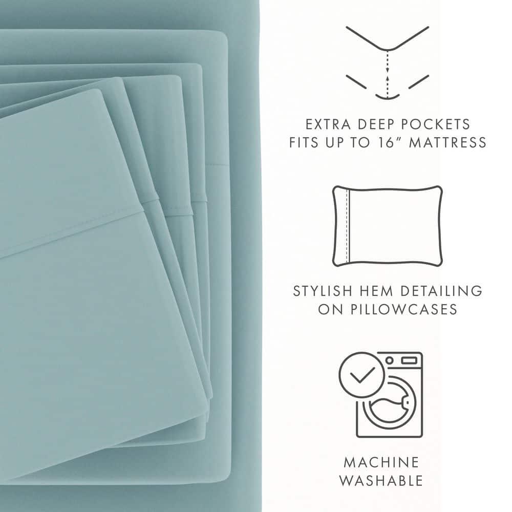 Simply Soft Brushed Microfiber Solid 6 Piece Sheet Set