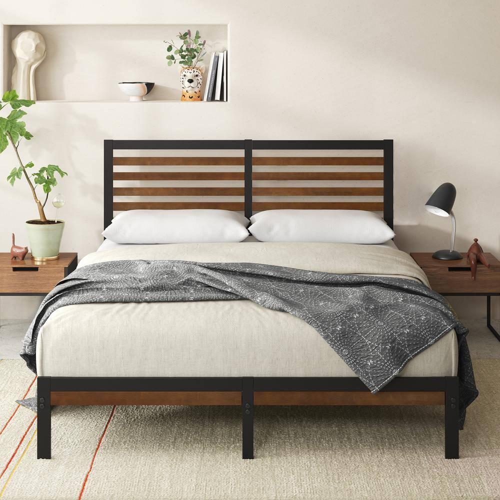 Zinus 35" Kai Bamboo and Metal Platform Bed Frame, Full