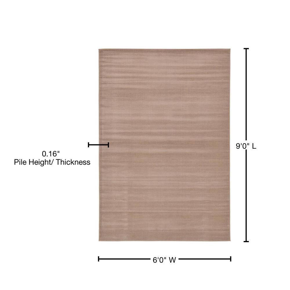 Unique Loom Williamsburg Collection Area Rug - Solid (6' 1" x 9' Rectangle Light Brown)