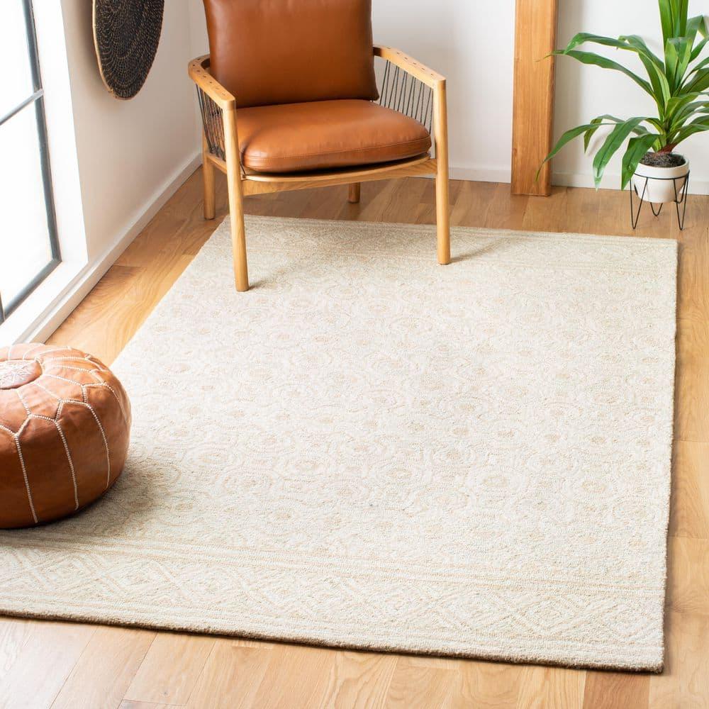 Micro-Loop MLP950 Hand Tufted Indoor Accent Rug - Ivory/Light Green - 4'x6' - Safavieh