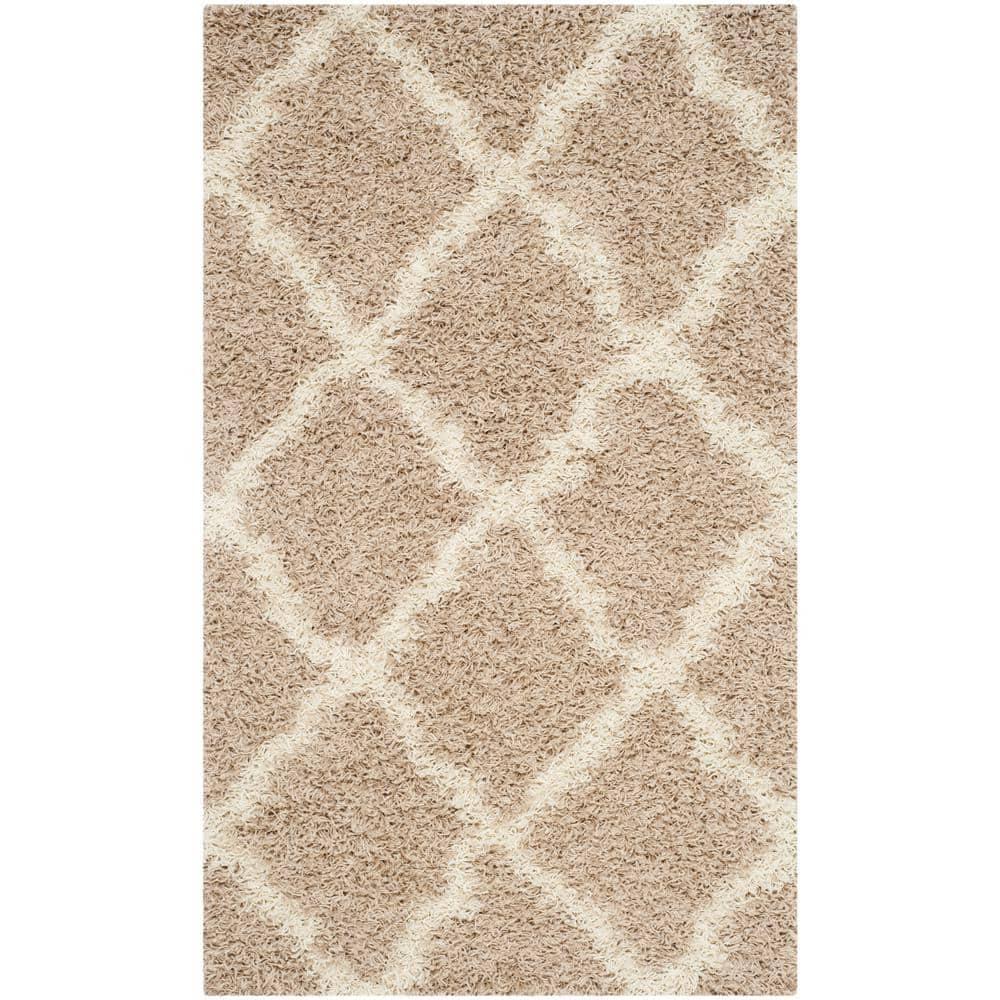 Dallas Shag SGD257 Power Loomed Indoor Accent Rug - Beige/Ivory - 3'x5' - Safavieh.