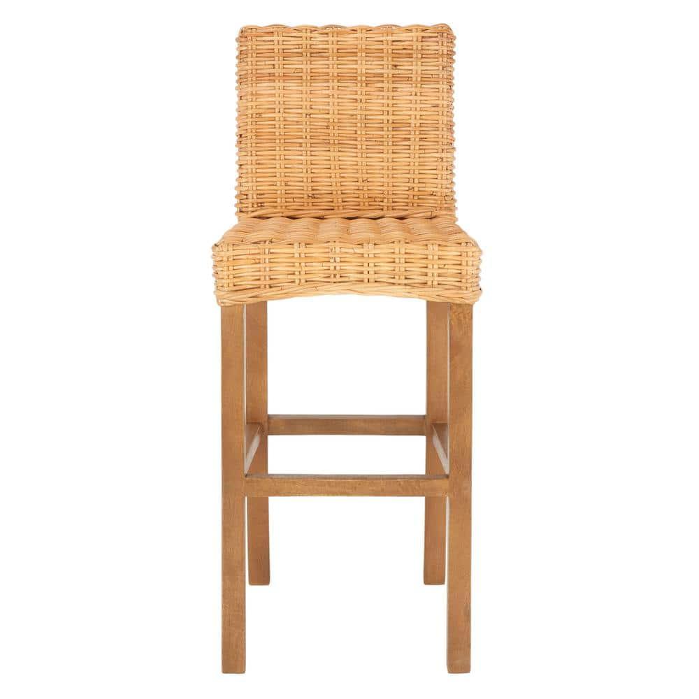 Tobie Rattan Bar Stool - BST6500 - Natural/Golden Brown - Safavieh