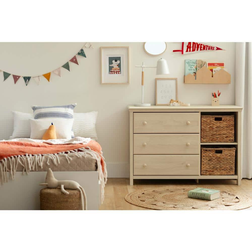Cotton Candy 3-Drawer Dresser with Storage Baskets