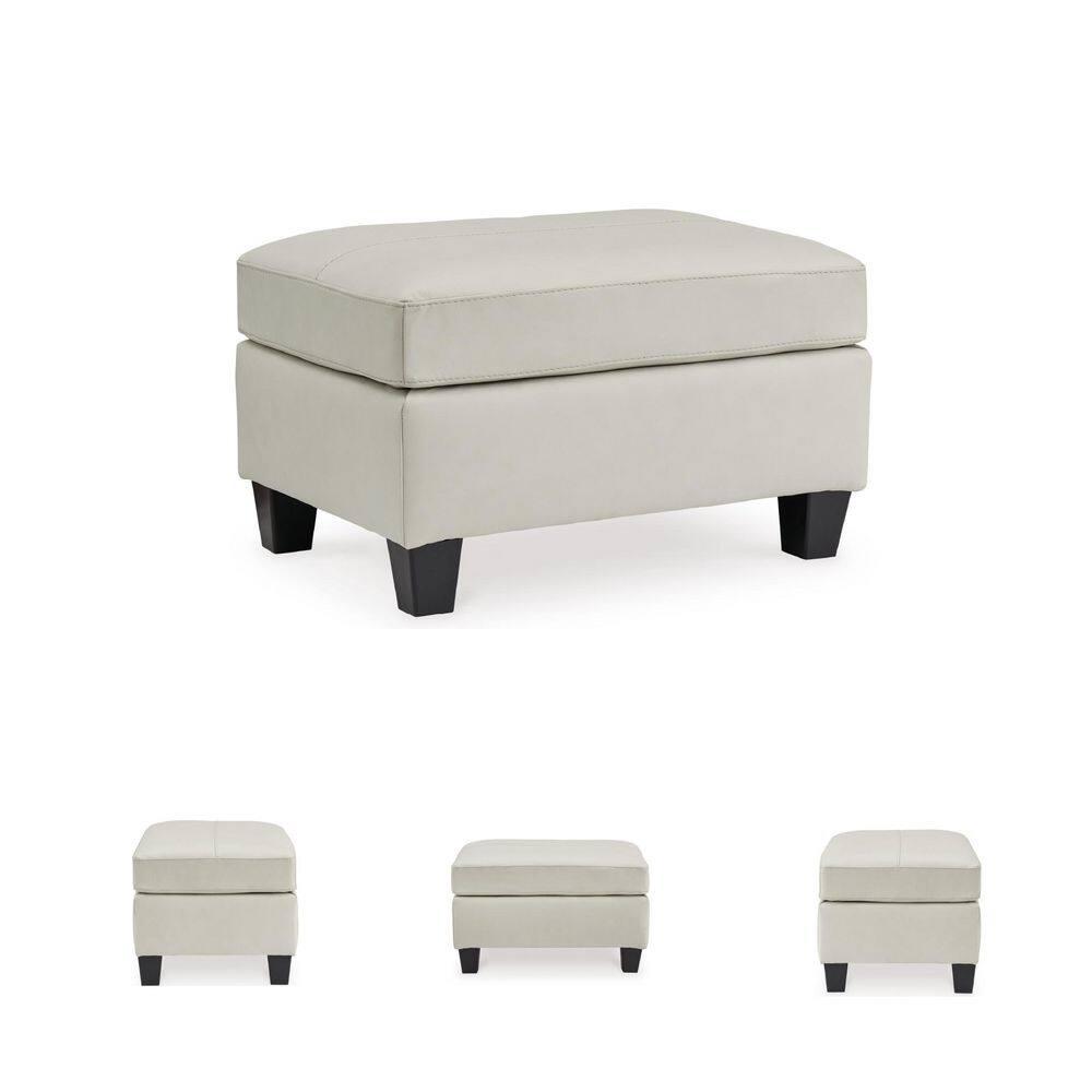 Signature Design by Ashley Contemporary Genoa Ottoman Leather Coconut