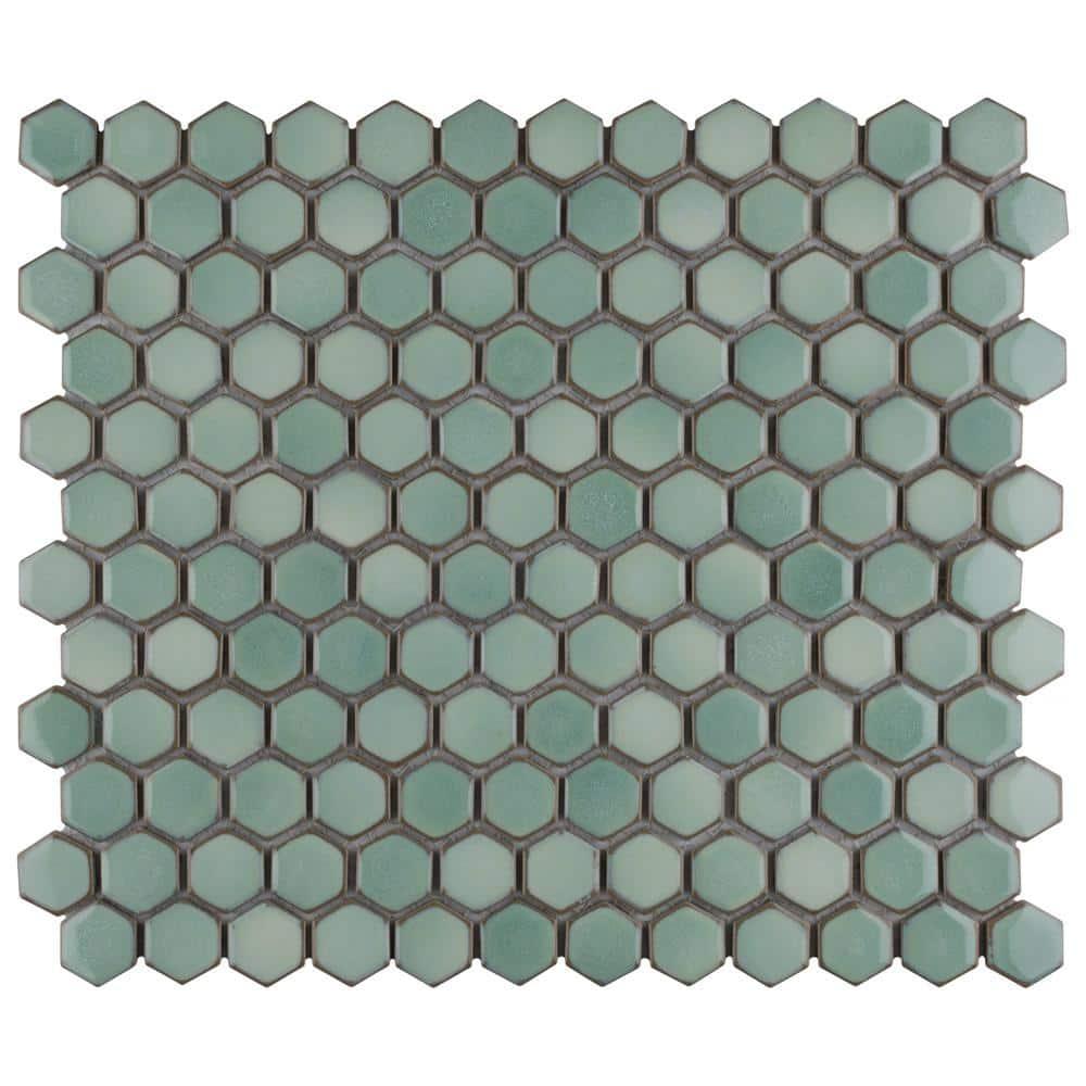 Hudson 1" Hex 11-7/8 " x 13-1/4 " Porcelain Mosaic Floor and Wall Tile