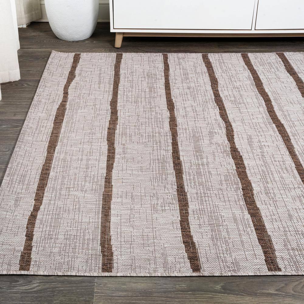 3'x5' Colonia Berber Stripe Indoor/Outdoor Area Rug, Beige/Brown - JONATHAN Y
