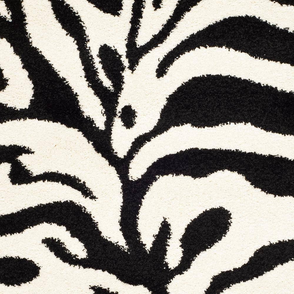 Florida Shag SG452 Power Loomed Indoor Area Rug - Ivory/Black - 8'x10' - Safavieh.
