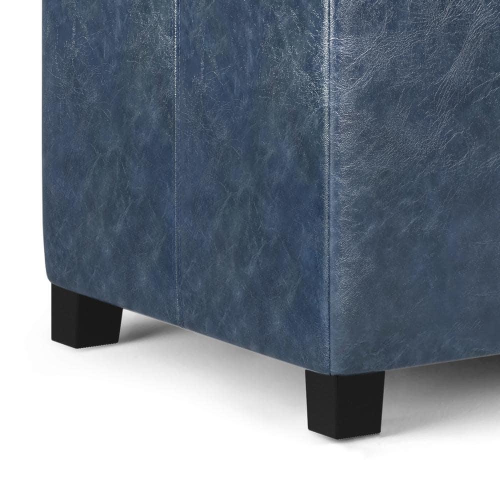 Simpli Home Dover 36"W Upholstered Storage Ottoman Bench with Lift-Top and Large Interior Storage