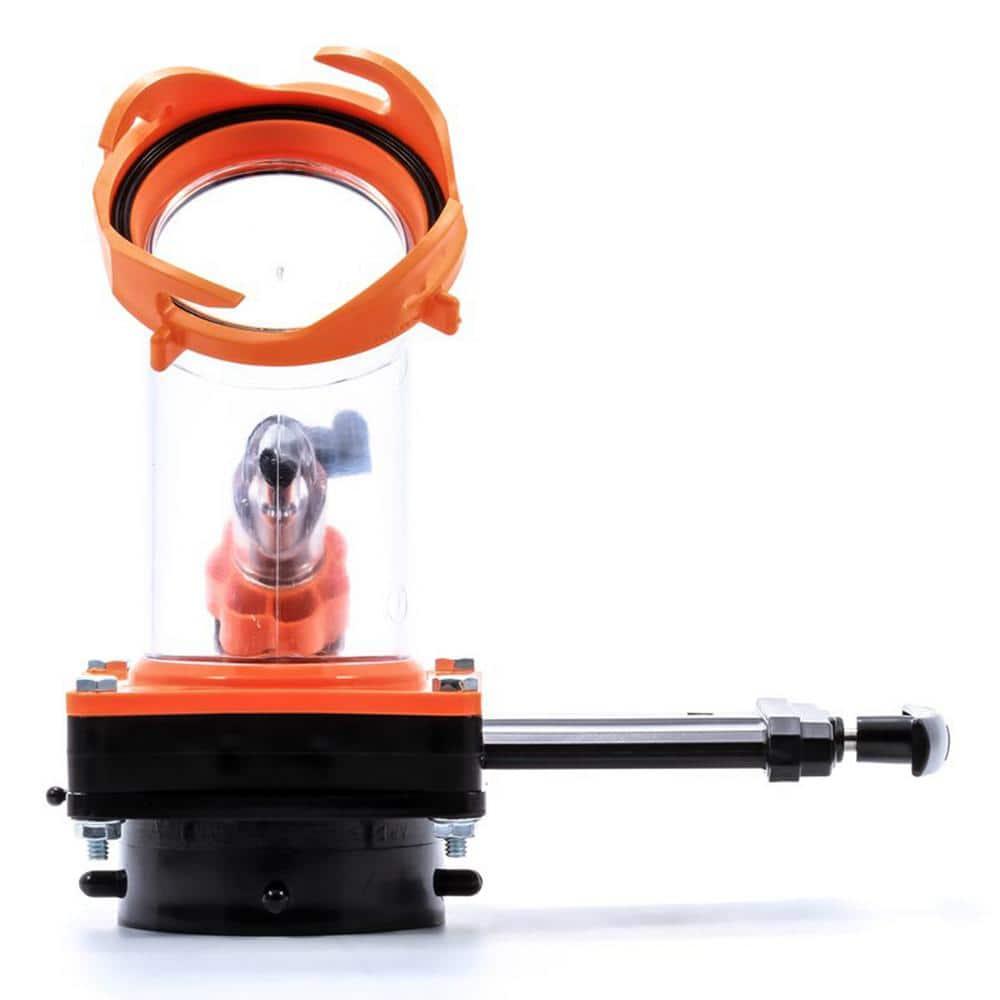 Camco Rhino Blaster Pro Clear Elbow Trailer RV Holding Tank Rinser w/Gate Valve, Vacuum Breaker, & 4-Prong Bayonet Swivel Fitting for Waste Management