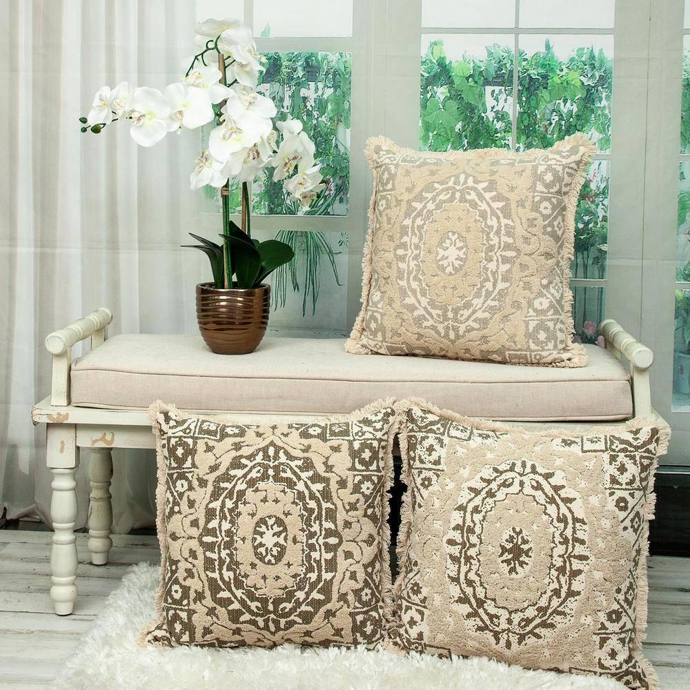 ZeaZu Abstract Cotton Throw Pillow