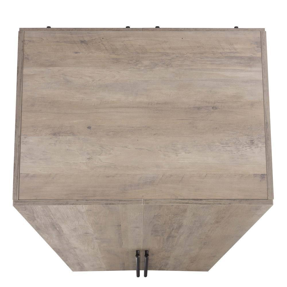 Manhattan Comfort Set of 3 Lee 2 Door and 2 Drawer Wardrobe Closets Rustic Gray: Modern MDF Storage, Metal Hardware, 12 Shelves