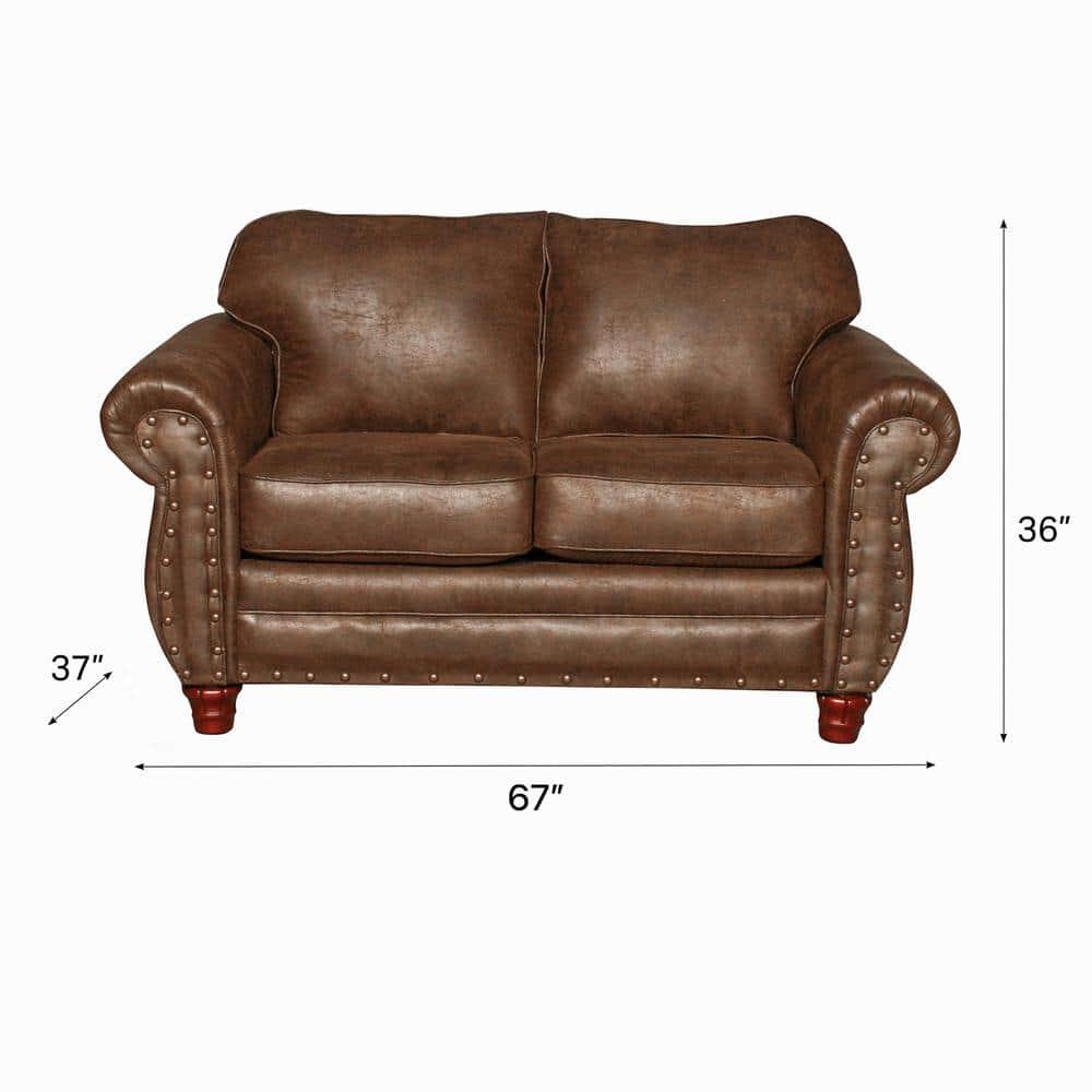 American Furniture Classics Traditional Microfiber Sedona Sofa in Brown