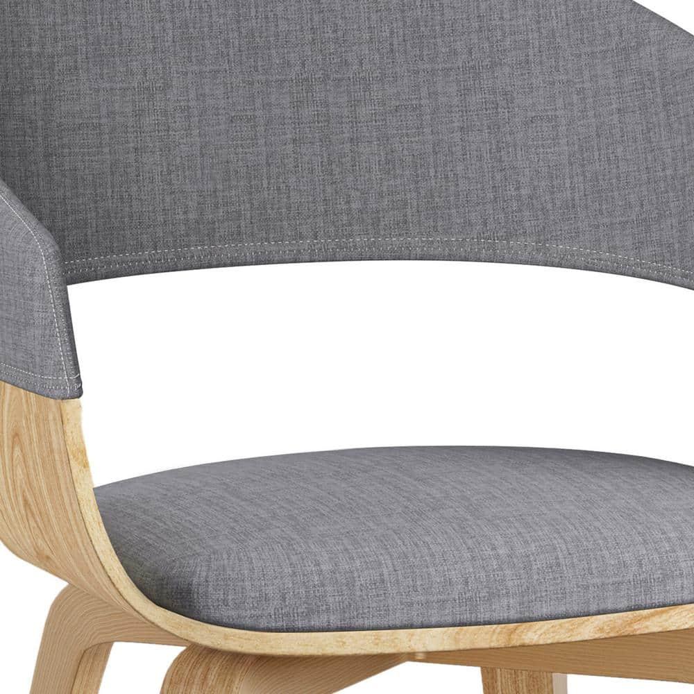 Lowell Bentwood Upholstered Dining Chair with Curved Backrest in Mid-Century Modern Style