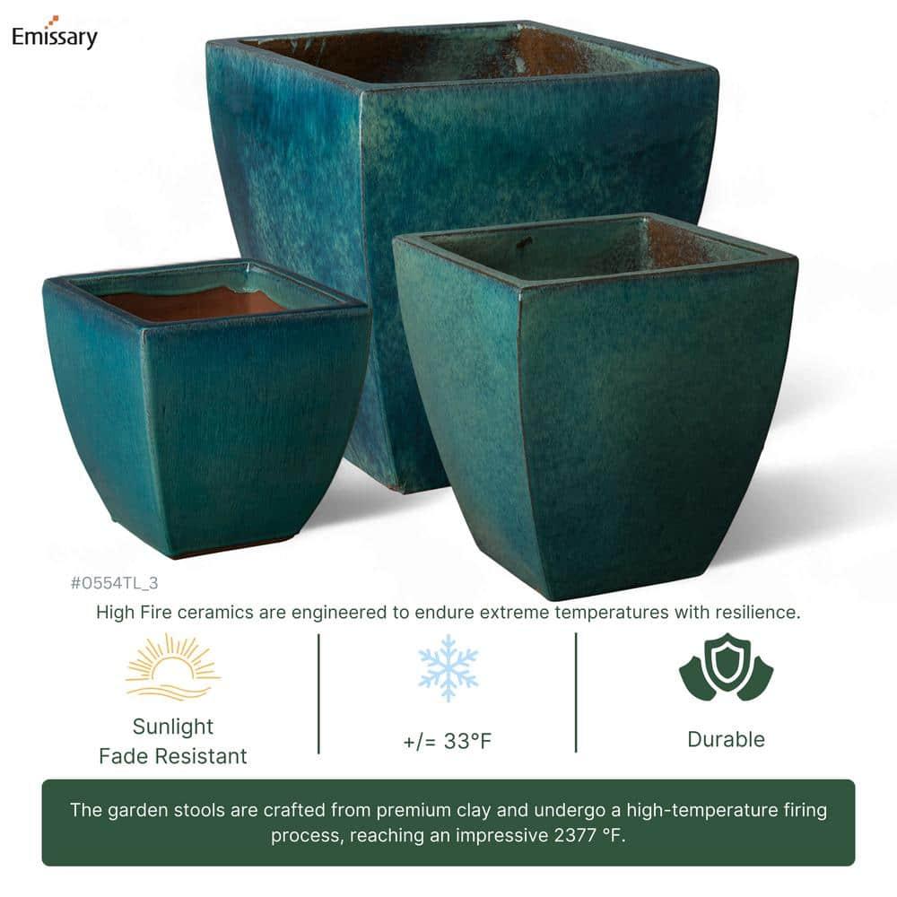 Emissary Lok Planter 12" x 12" - Teal