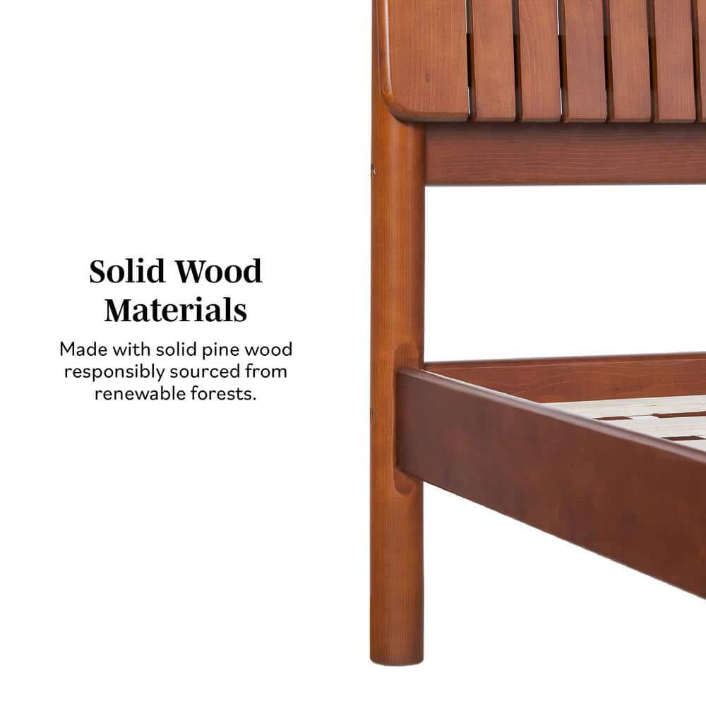 Walker Edison Transitional Solid Wood Platform King Bed - Brown