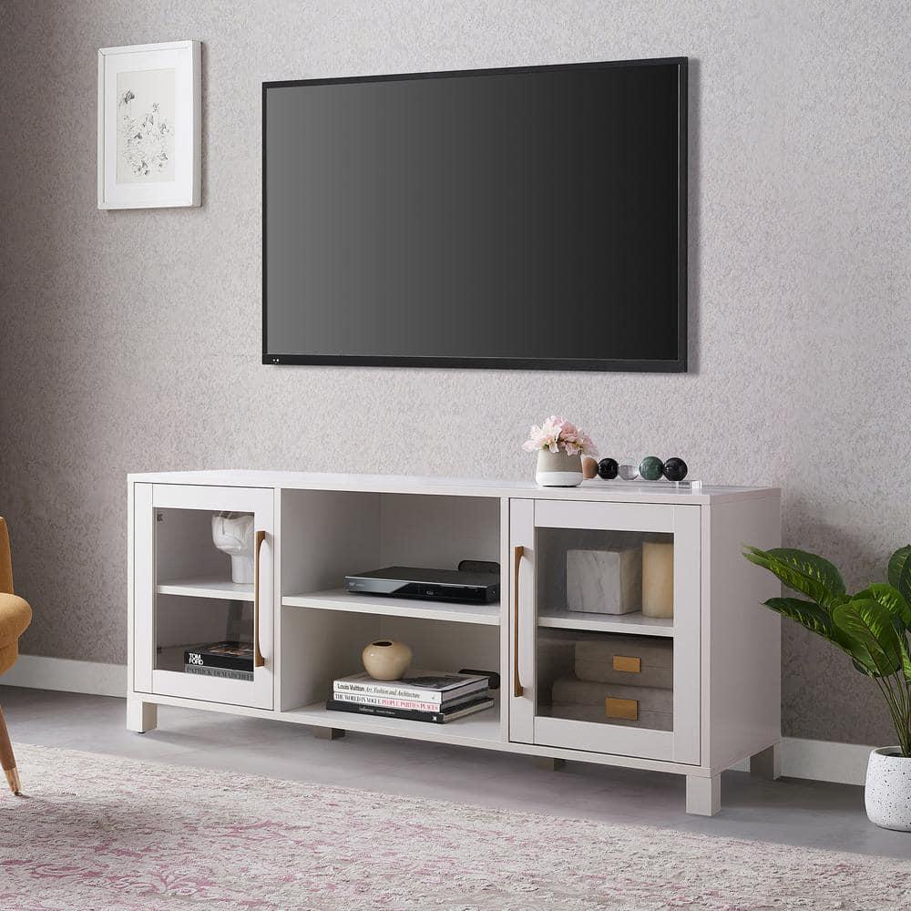 Evelyn&Zoe Quincy Rectangular TV Stand for TV's up to 65", White