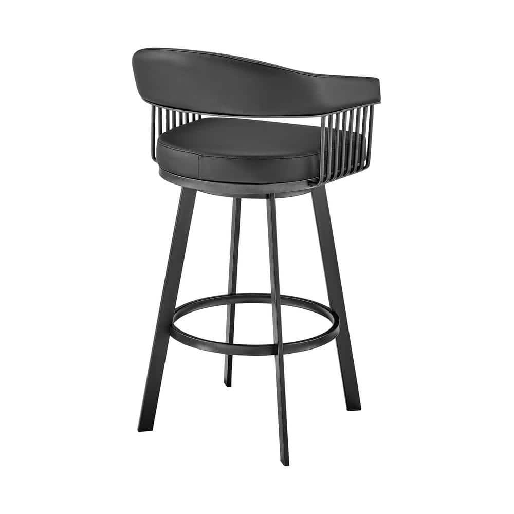 Armen Living Chelsea Swivel 26 in. Faux Leather Counter Stool