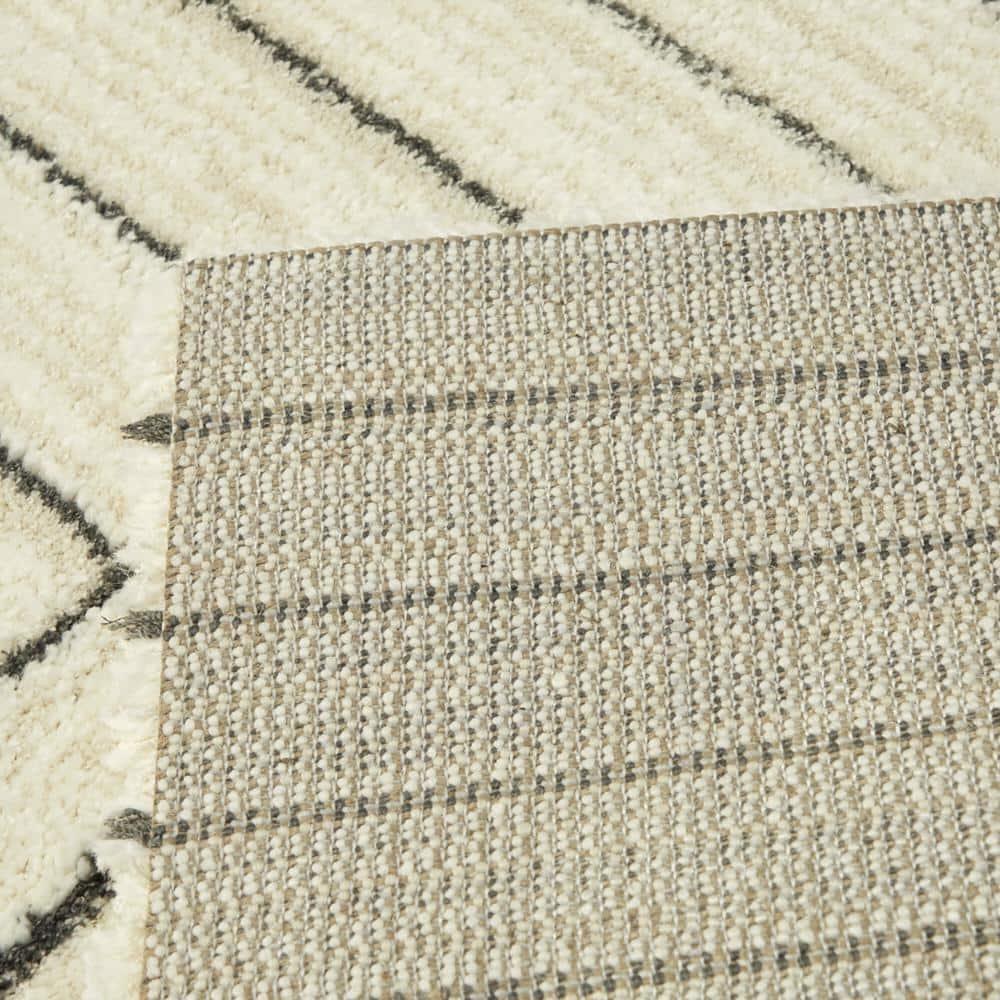 Balta Rugs 2'7"x7' Carmody Transitional Geometric Rug Cream: Off-White Runner, Medium Pile, Indoor Use