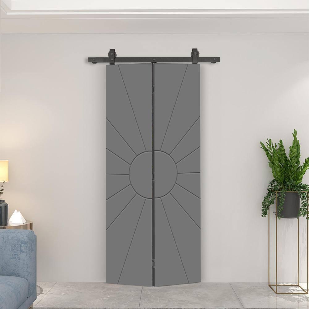 Calhome Modern Bi-Fold Barn Door with Sliding Hardware Kit
