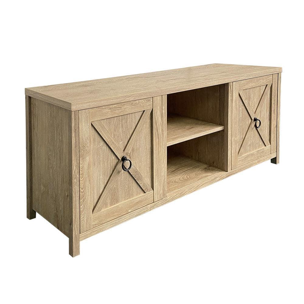 58 Inch White Oak TV Stand - Henn&Hart