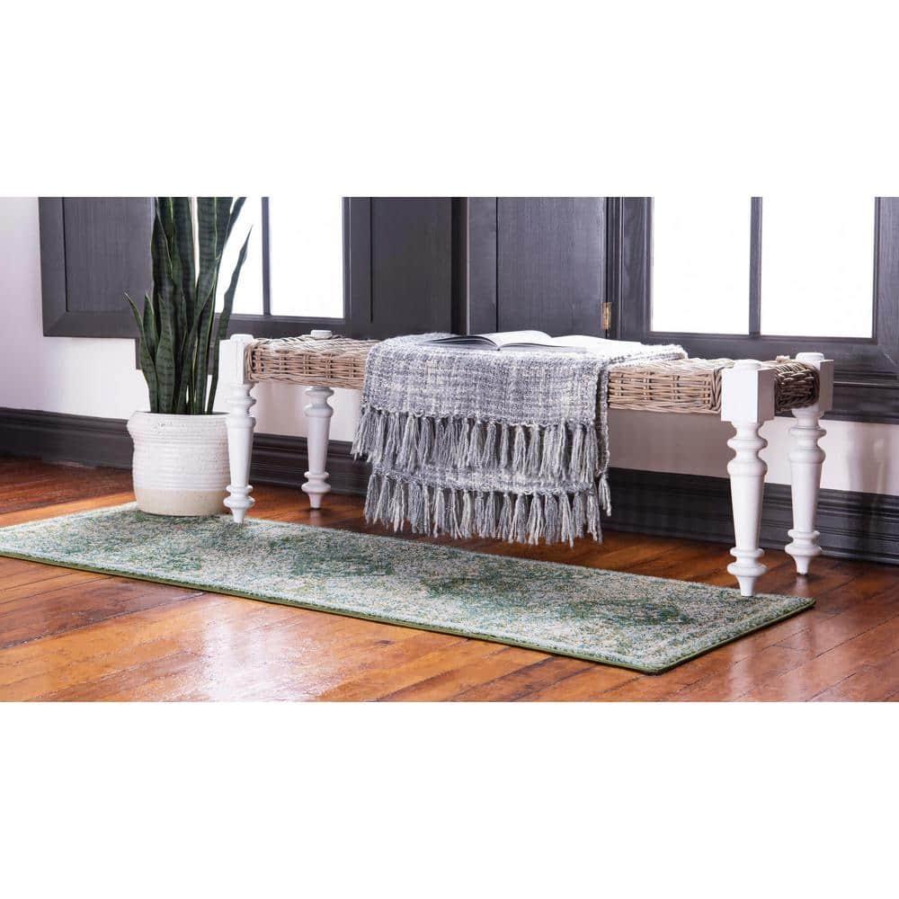 Unique Loom Penrose Collection Area Rug - Blake (2'  x 6' 1" Runner Green/Beige)