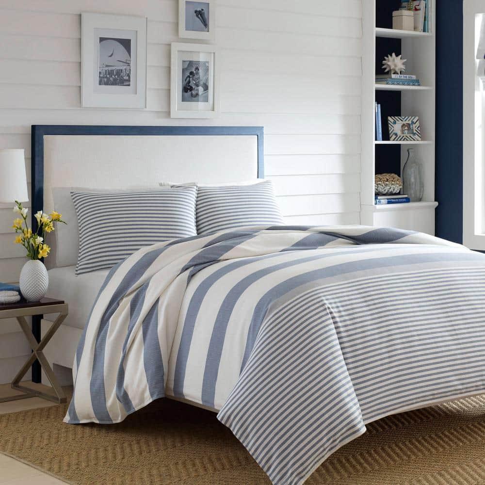 Nautica Nautica Fairwater Blue Cotton Reversible Comforter Set