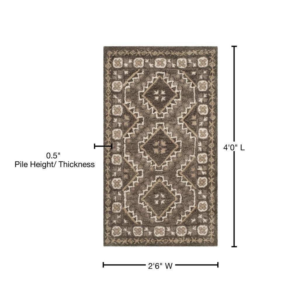 Bella BEL672 Hand Tufted Accent Rug - Brown/Taupe - 2'6"x4' - Safavieh.