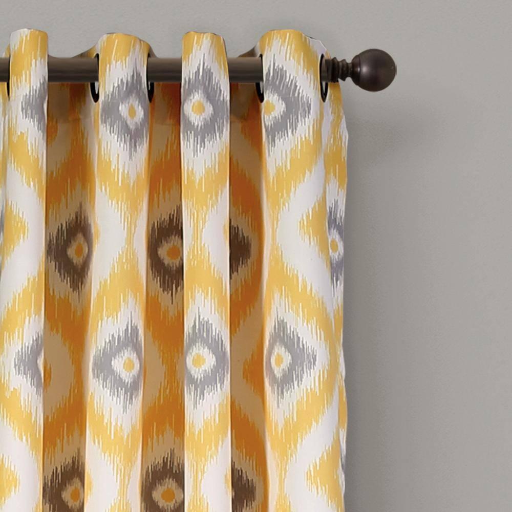 Lush Decor Diamond Ikat Polyester Semi Sheer Curtain Pair (Set of 2)