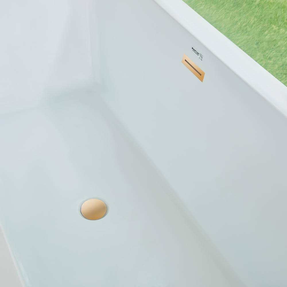 Elena 59" x 30" Freestanding Soaking Acrylic Bathtub