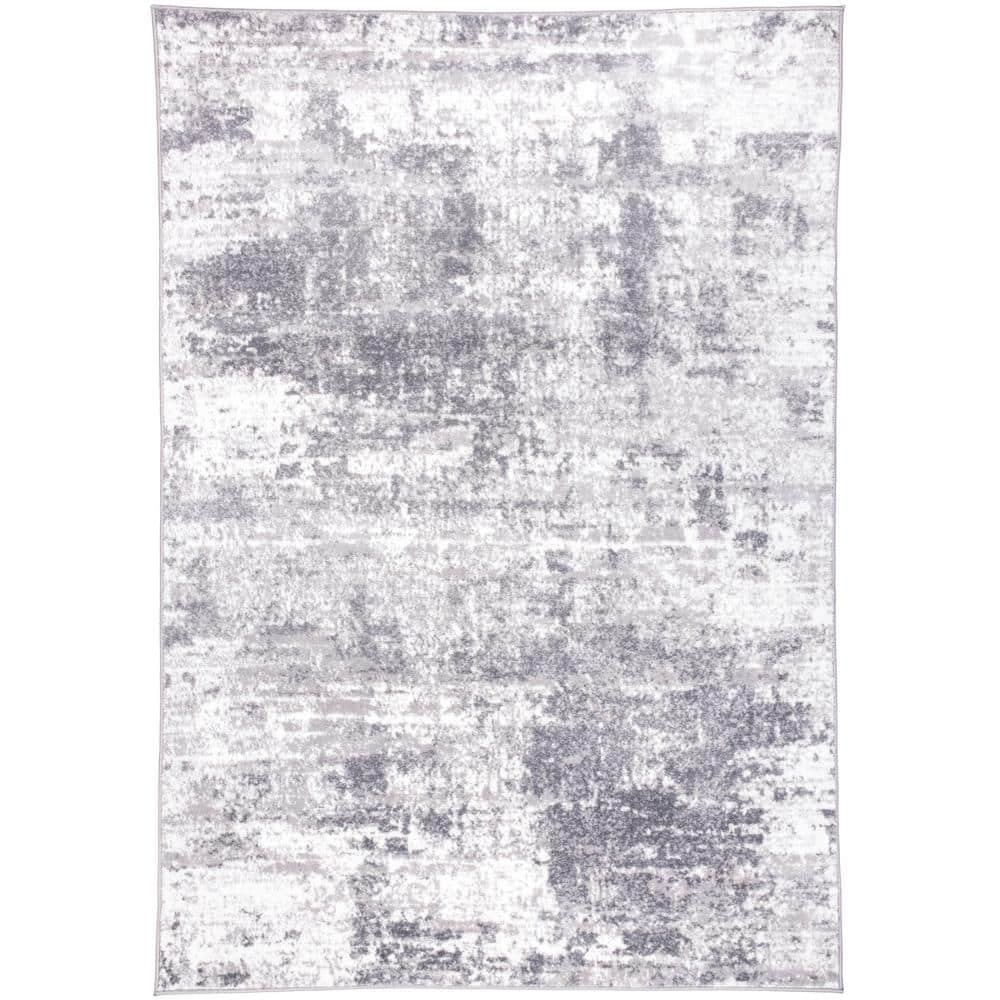 World Rug Gallery Distressed Abstract Gray 7'10" x 10' Area Rug