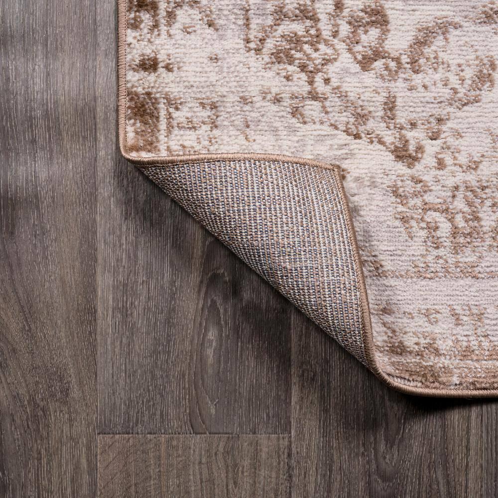 4'x6' Alhambra Ornate Medallion Modern Area Rug, Brown/Cream - JONATHAN Y