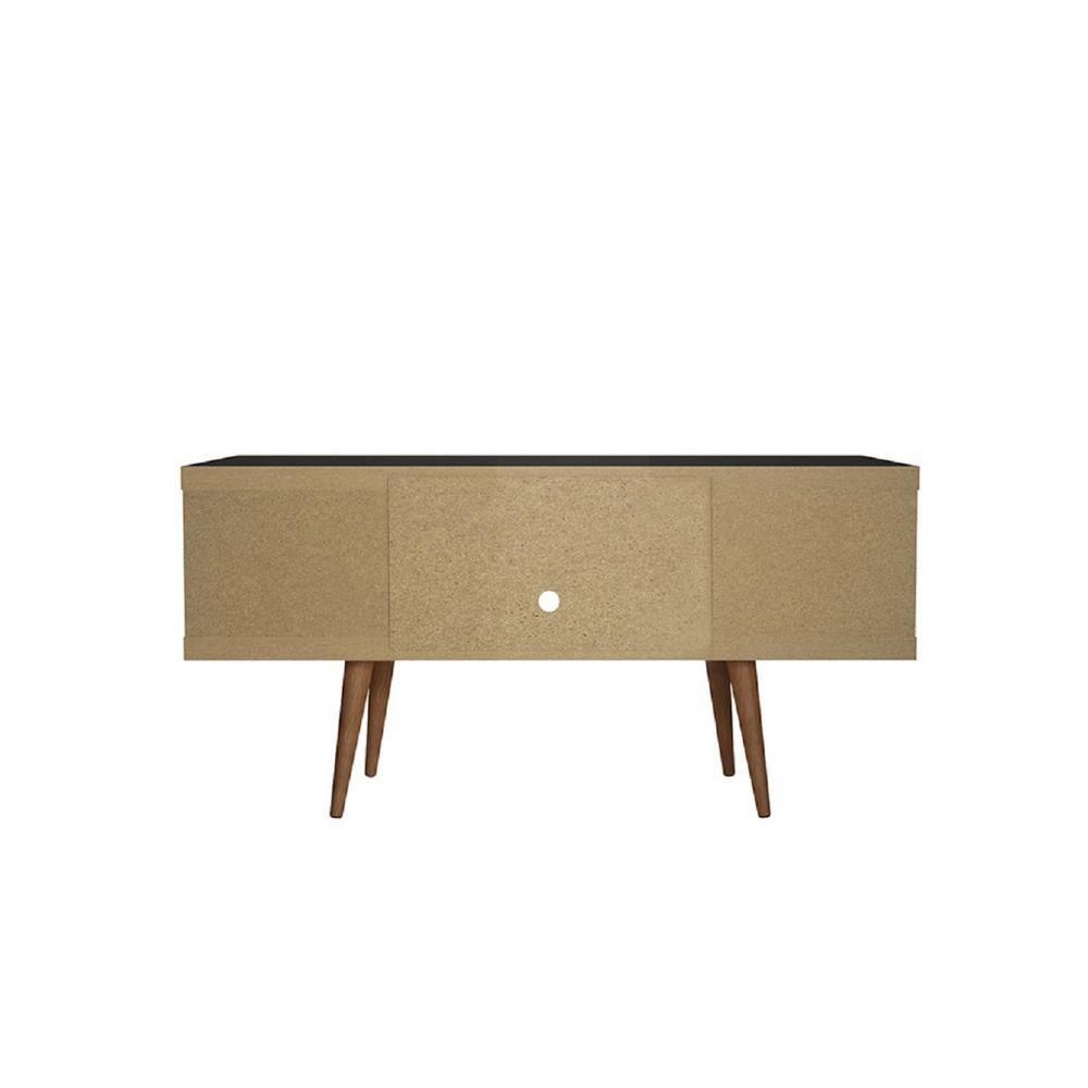 Utopia Splayed Wooden Legs and 4 Shelves TV Stand for TVs up to 50" - Manhattan Comfort
