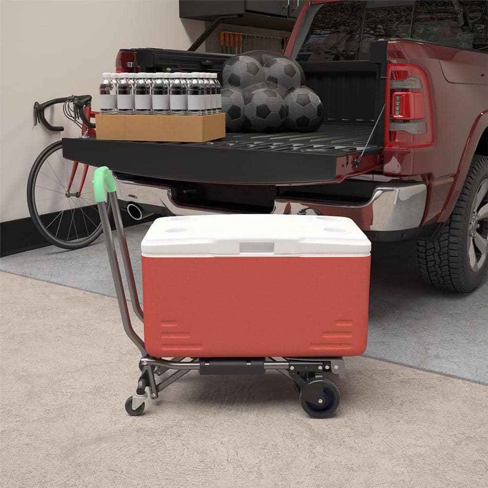 Cosco Shifter Multi-Position Folding Hand Truck and Cart Green: Metal Convertible Dolly, 300 lb Capacity, No Assembly Required