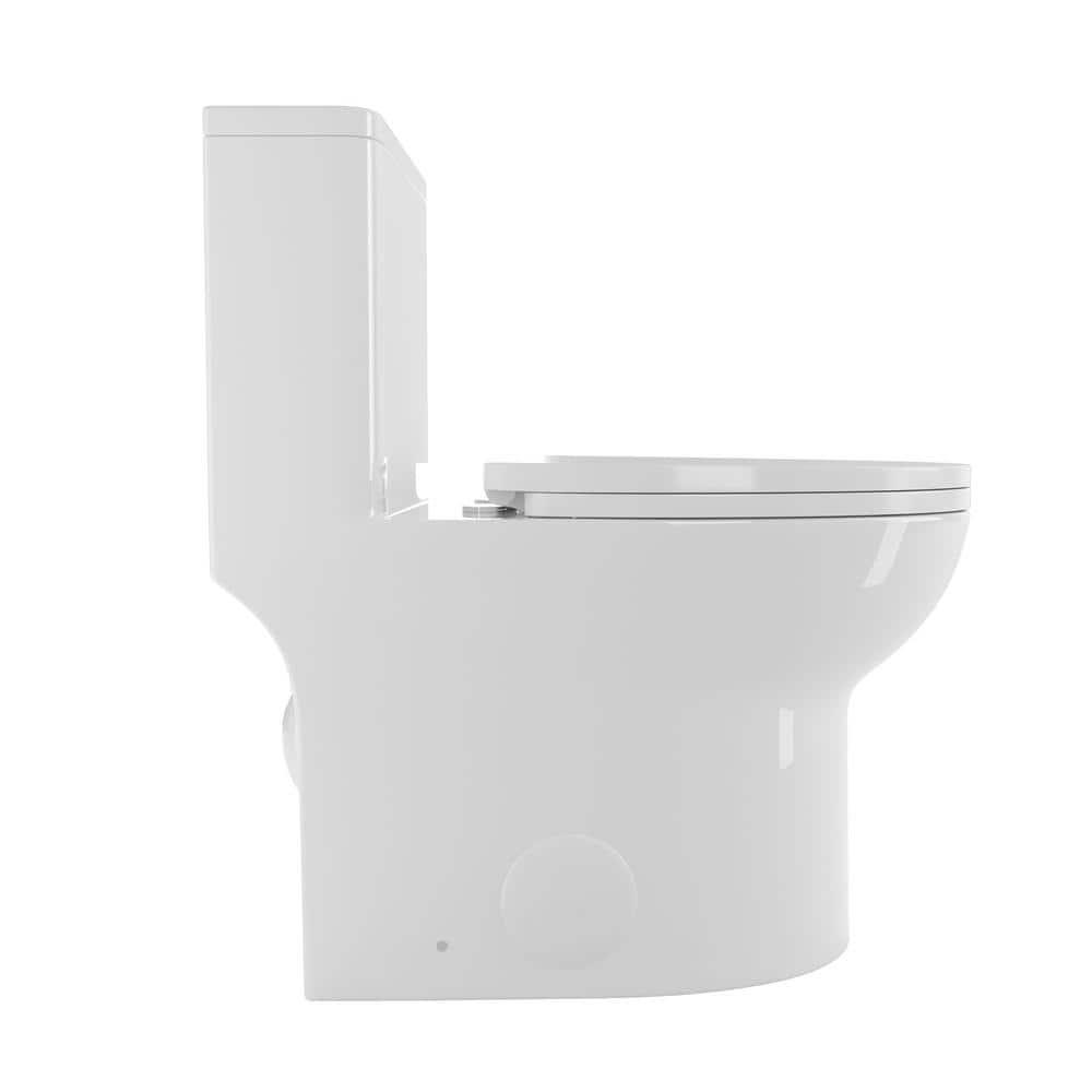 1.1/1.6 GPF Elongated Comfort Height Floor Mounted One-Piece Toilet, CUPC Certified, Watersense Cetified, Ceramic, White Color, Soft Close Seat T039WT