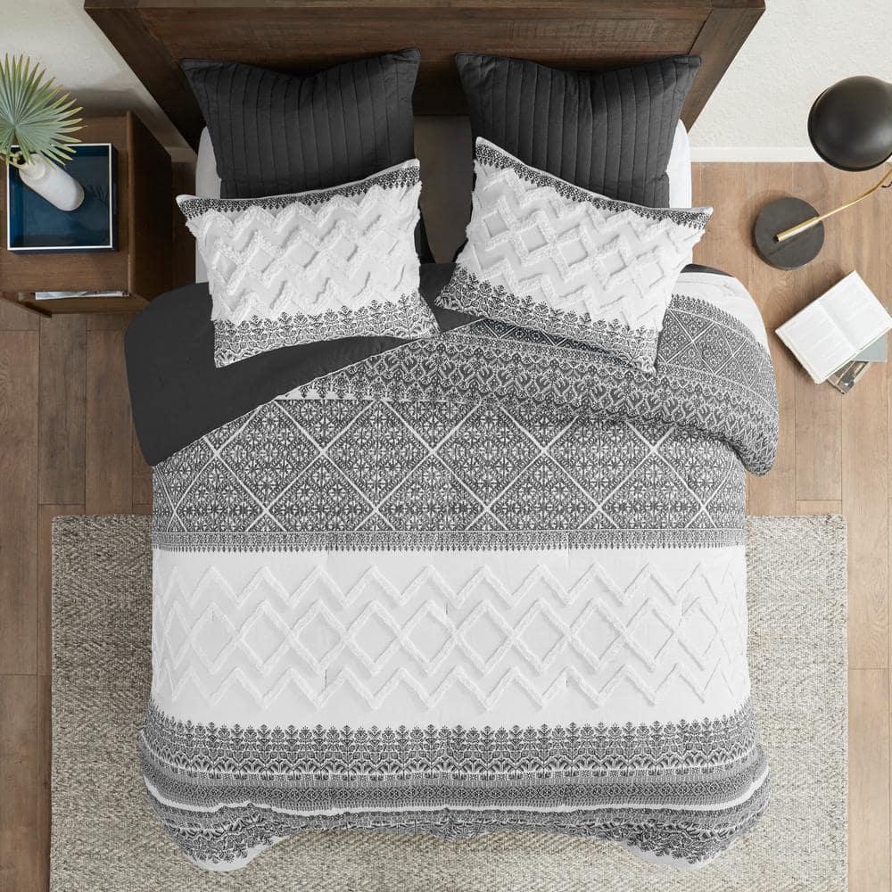 Mila 3 Piece Cotton Comforter Set with Chenille Tufting