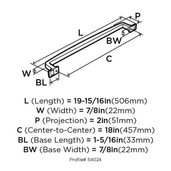 Amerock Westerly 18 inch (457mm) Center-to-Center Black Bronze Appliance Pull