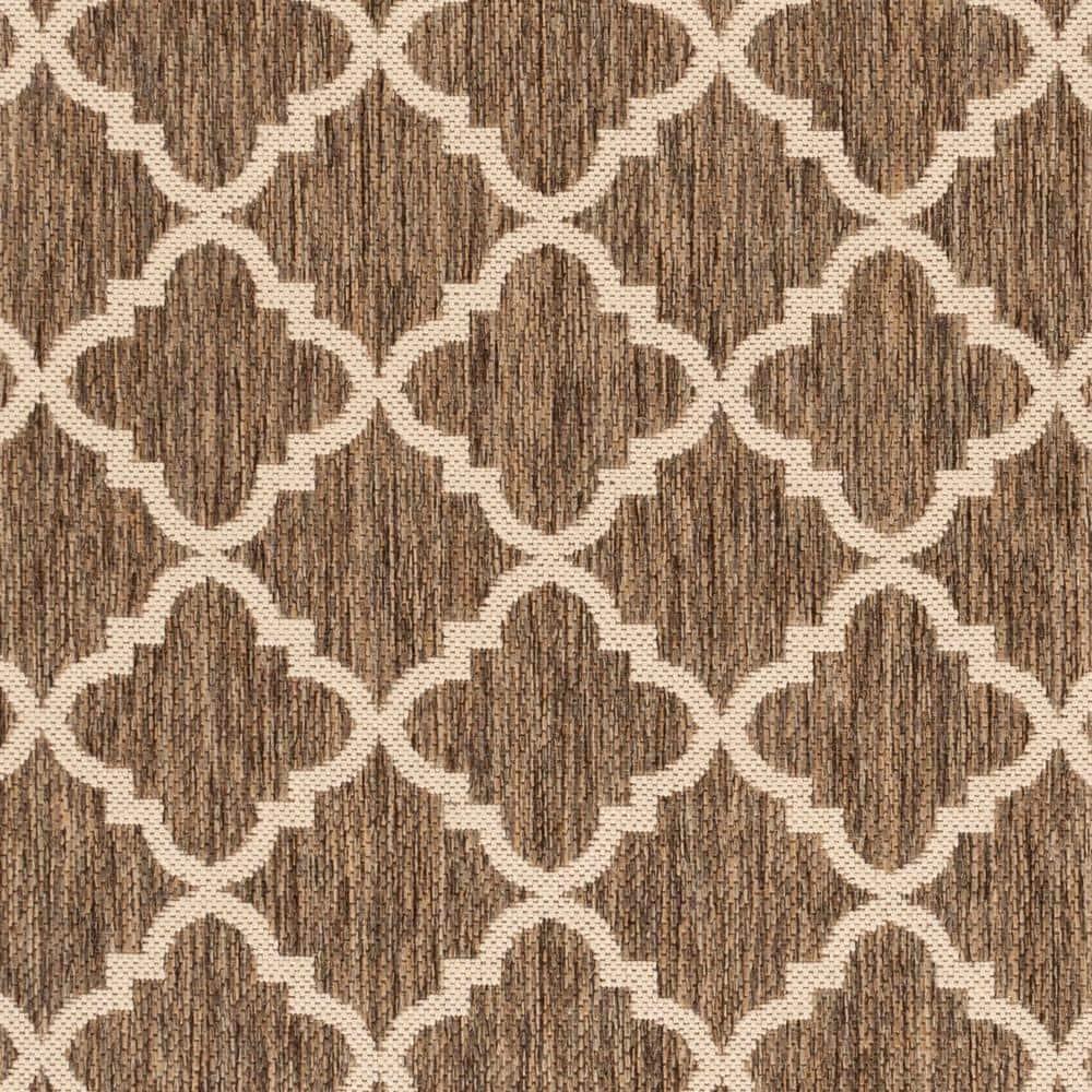 SAFAVIEH Beach House Nima Trellis Indoor/Outdoor Area Rug Beige/Cream, 5'3" x 7'6"