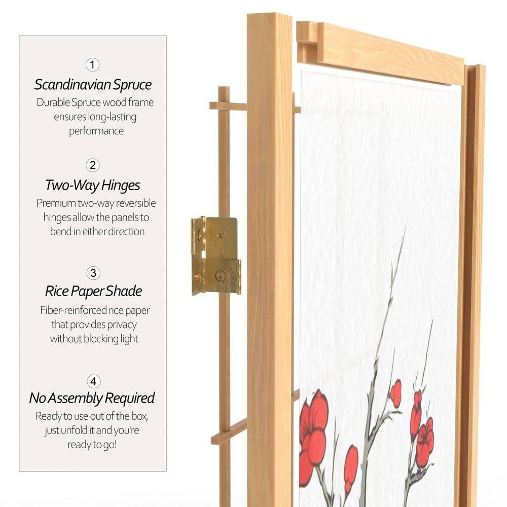 7 ft. Natural 3-Panel Room Divider