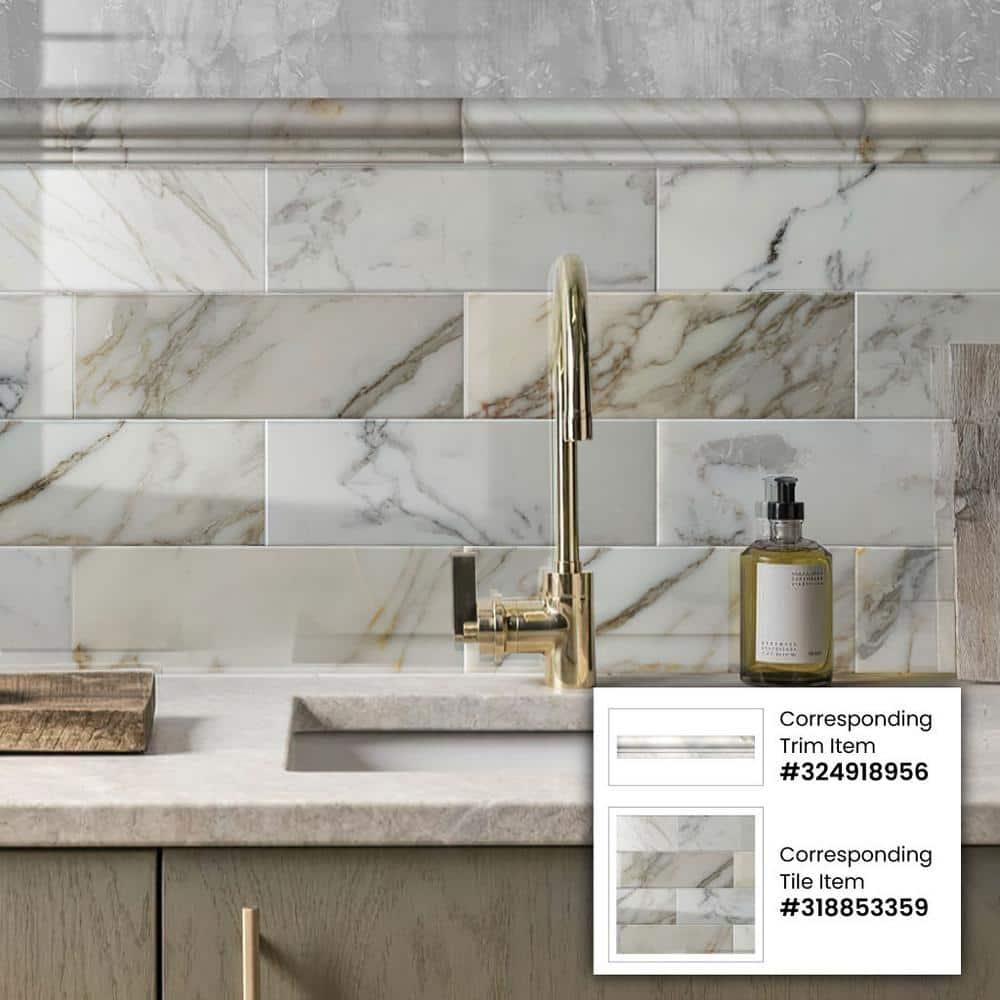 4" x 12" Marble Subway Wall & Floor Tile