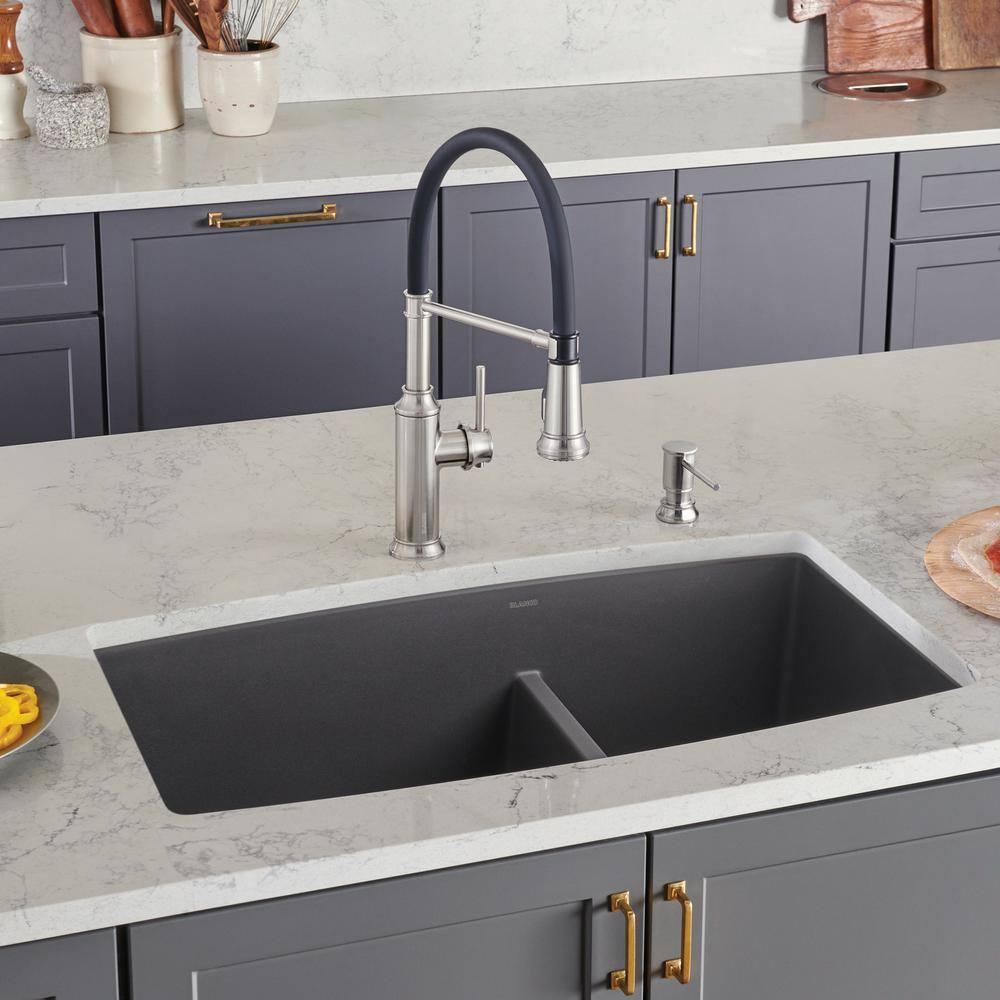 Performa SILGRANIT 33" L x 19" W Double Bowl Undermount Kitchen Sink