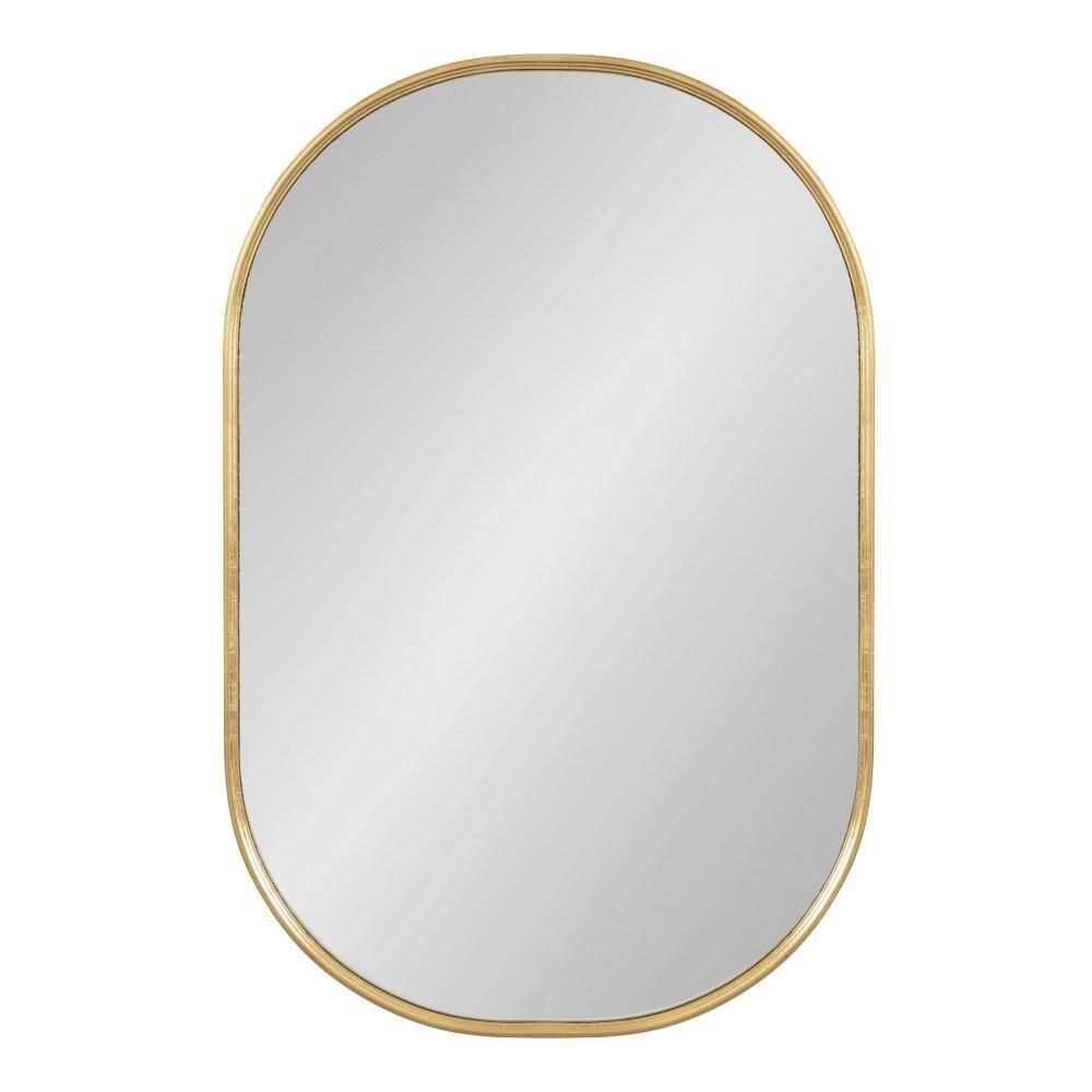 Kate and Laurel Caskill Oval MDF Capsule Mirror, 22x34, Gold