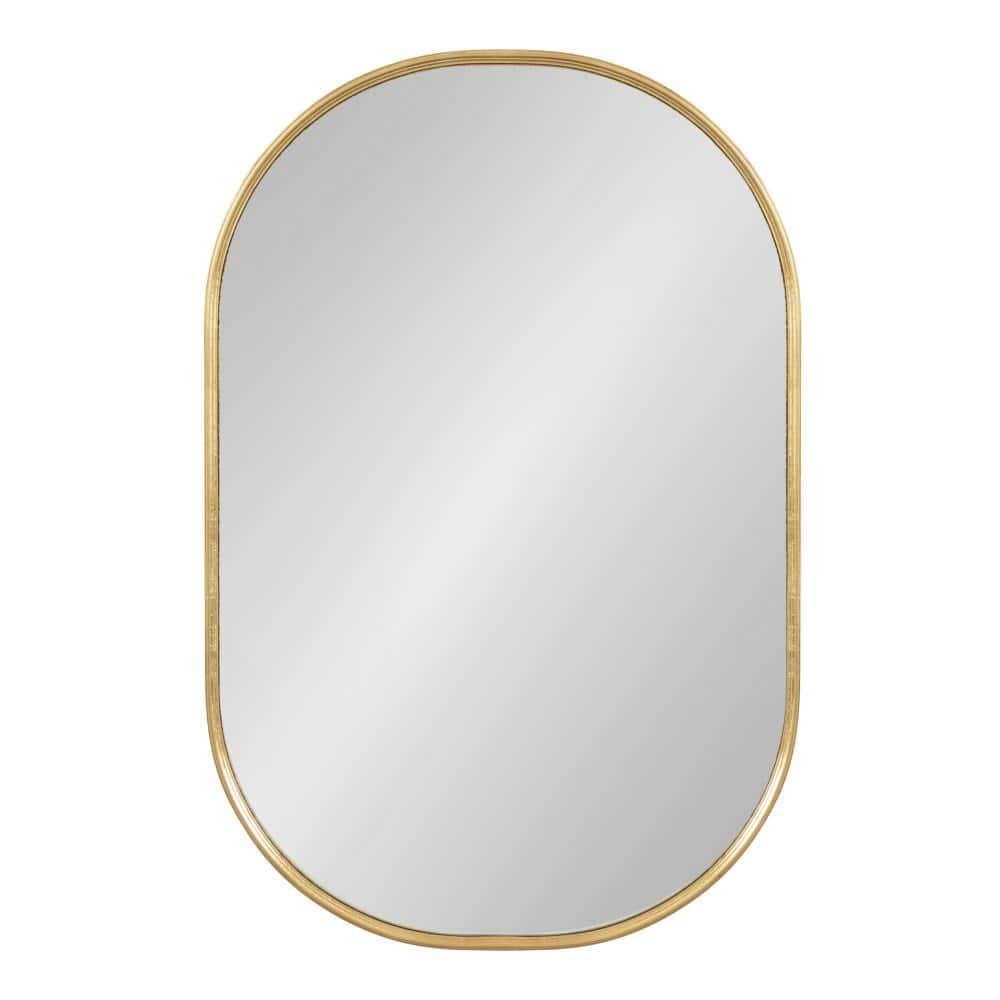 Kate and Laurel Caskill Oval MDF Capsule Mirror, 22x34, Gold