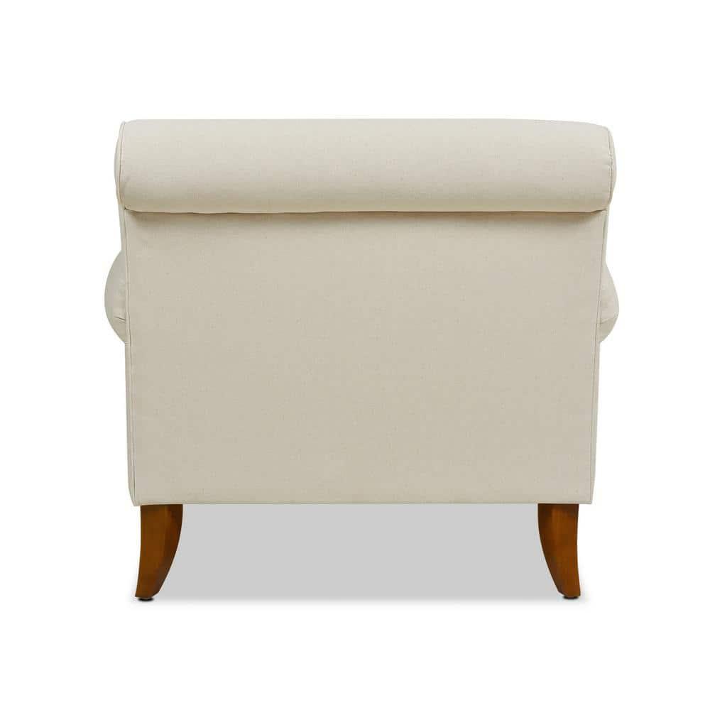 Jennifer Taylor Home Alana 38" Lawson Large Living Room Accent Arm Chair with Metal Casters, Light Beige