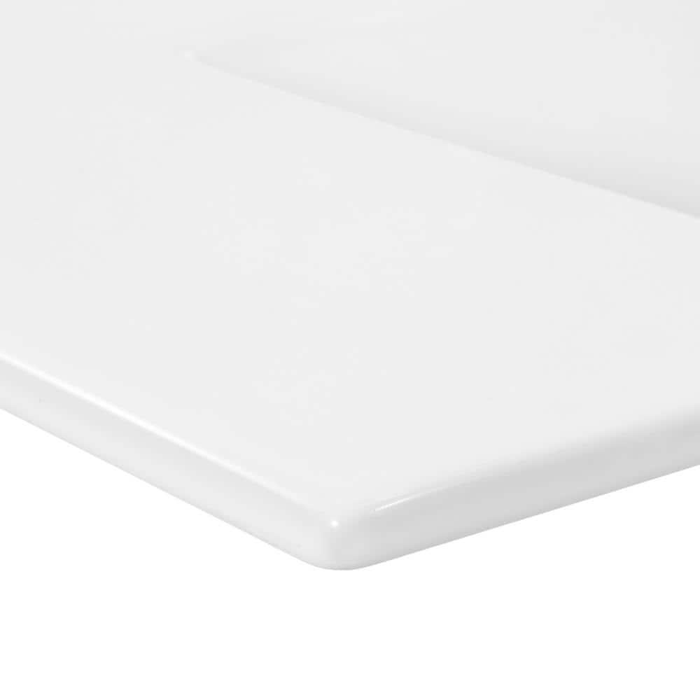 Swiss Madison 36" Zero Hole Vanity Sink Top In Glossy White