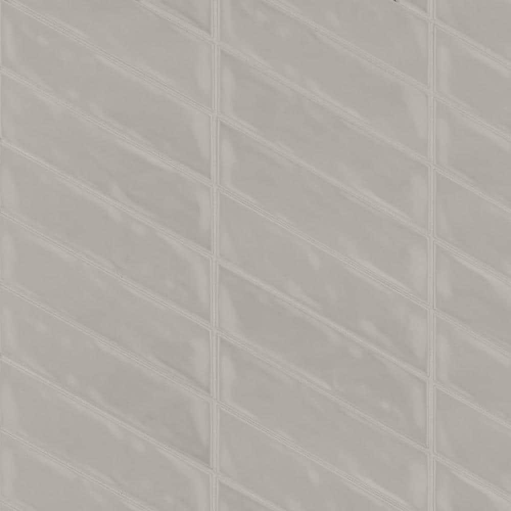 Bedrosians Sorrento Gloss Ceramic Tile 2.5" x 10", Right-Side, Fiore (18-Pack, 3.26 SF)