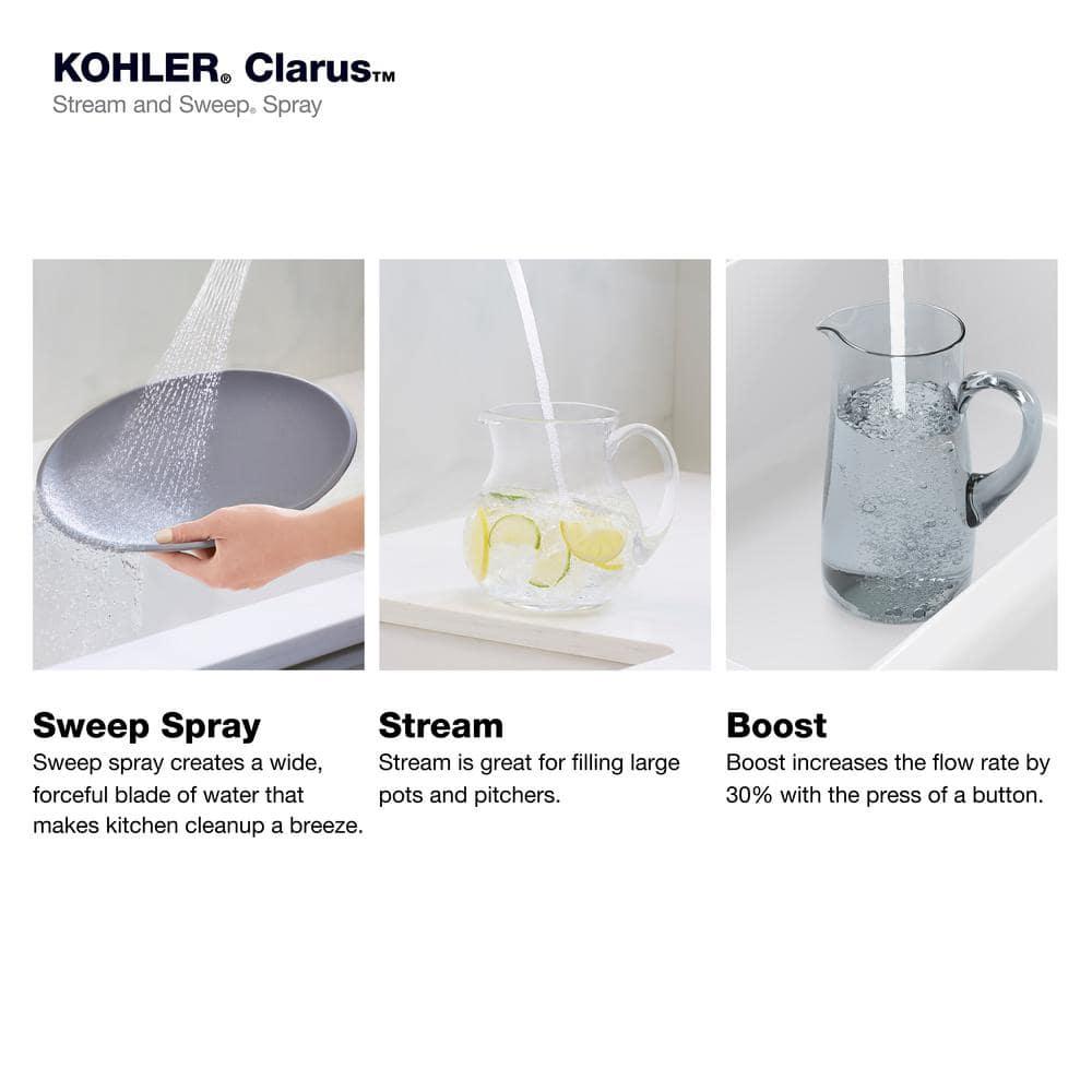 KOHLER Clarus Semi Professional Single Handle Pull Down Sprayer Kitchen Faucet in Vibrant Stainless