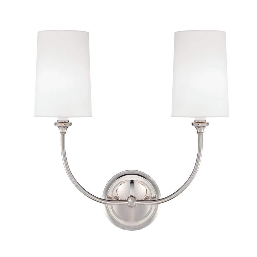 2242-PN-Crystorama Lighting-Sylvan - 2 Light Wall Sconce-Polished Nickel Finish